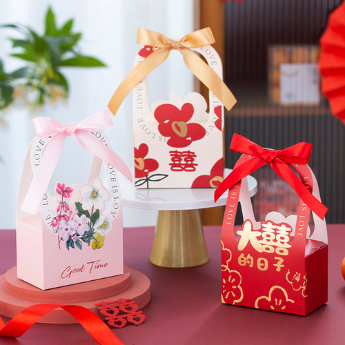 New Style Chinese Style Hand-held Bridesmaid Gift Candy Box, High-end Candy Box Wedding Candy Bag Candy Box Wholesale