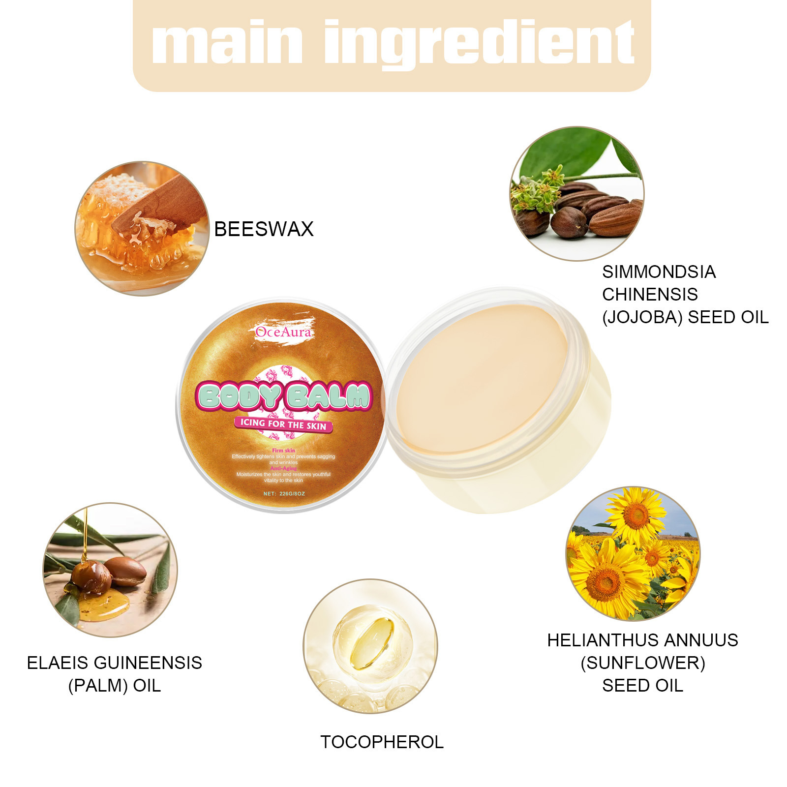 OceanAura Donut Body Whitening, Smooth Skin Moisturizing, Firming and Moisturizing Cream_voghion.com