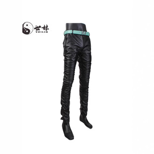 European and American leather pants men's new thin slim feet Korean blue dance performance elastic bar manufacturers wholesale