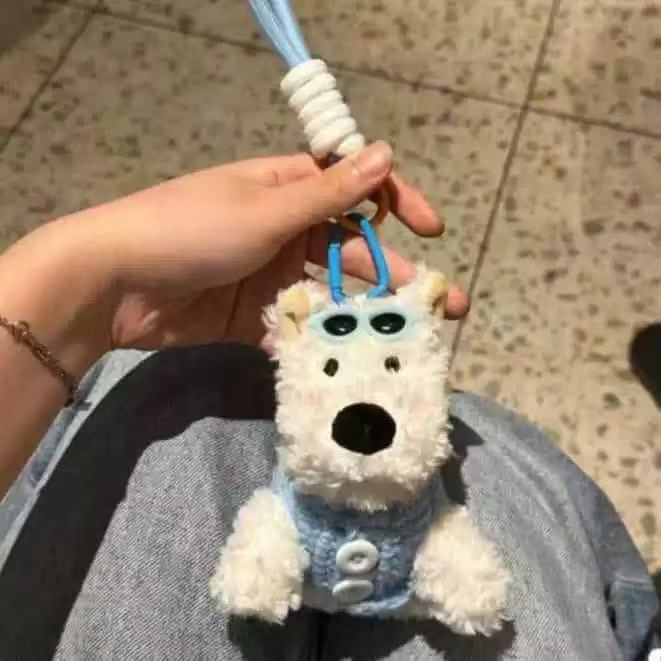 かわいい犬のぬいぐるみバッグペンダント、ウエストハイランド犬の装飾、車内グッズ、ぬいぐるみ、カップルペンダント|undefined
