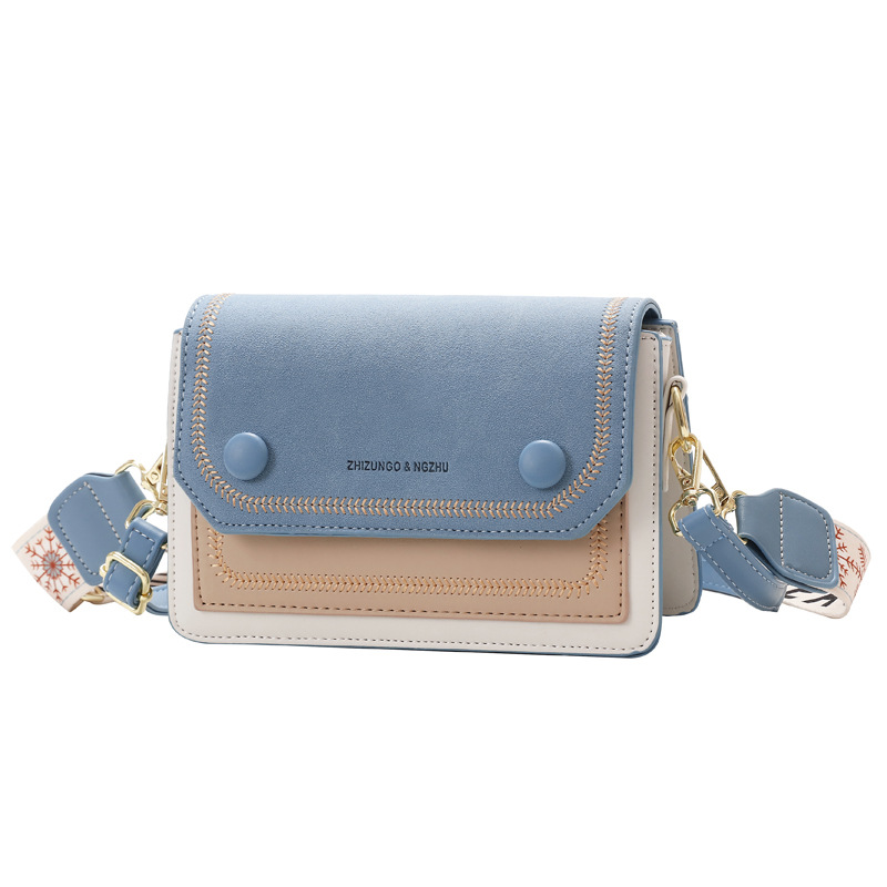 Candy color new wide and narrow shoulder strap fashion Korean version of net red texture small square bag cross-border a generation of women's bag