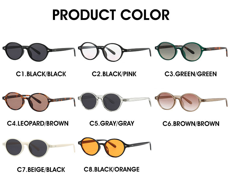 Elegant Streetwear Color Block PC UV400 Protection Oval Frame Full Frame Glasses display picture 5