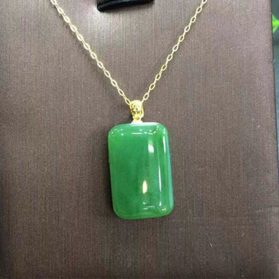 jade Jewelry wholesale 18K Gold buckle Clutter natural Wada Jasper Pendant Silver Chain