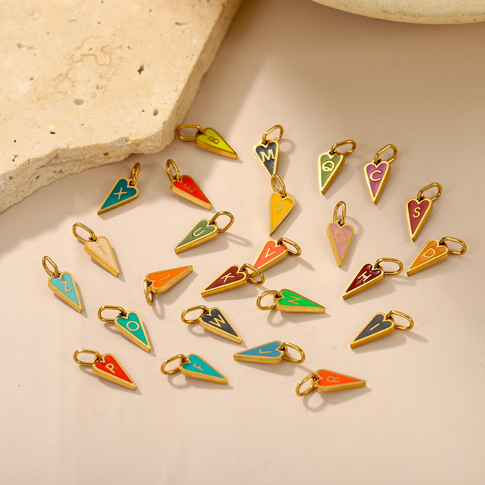 1g Weight Pendant Jewelry Making Type DIY Ornament Accessories Classification 1 Piece, 1 Set Quantity 304 Stainless Steel Material Letter Pattern All Seasons Season Polished Finish Enamel Design Simple Style, Classic Style Style 1 Piece 1 Set 304 Stainless Steel Letter Polished Pendant DIY Ornament Accessories 无