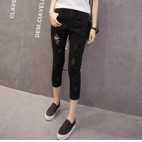 SKU-52-7421纯黑色【七分】-26 码【建议80-9