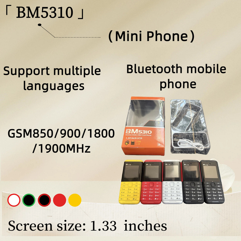 Cross-Border Mobile Phone Bm5310 2g Non-Smart Phone Mini Gsm Dual Card Button Wireless Bluetooth Small Phone