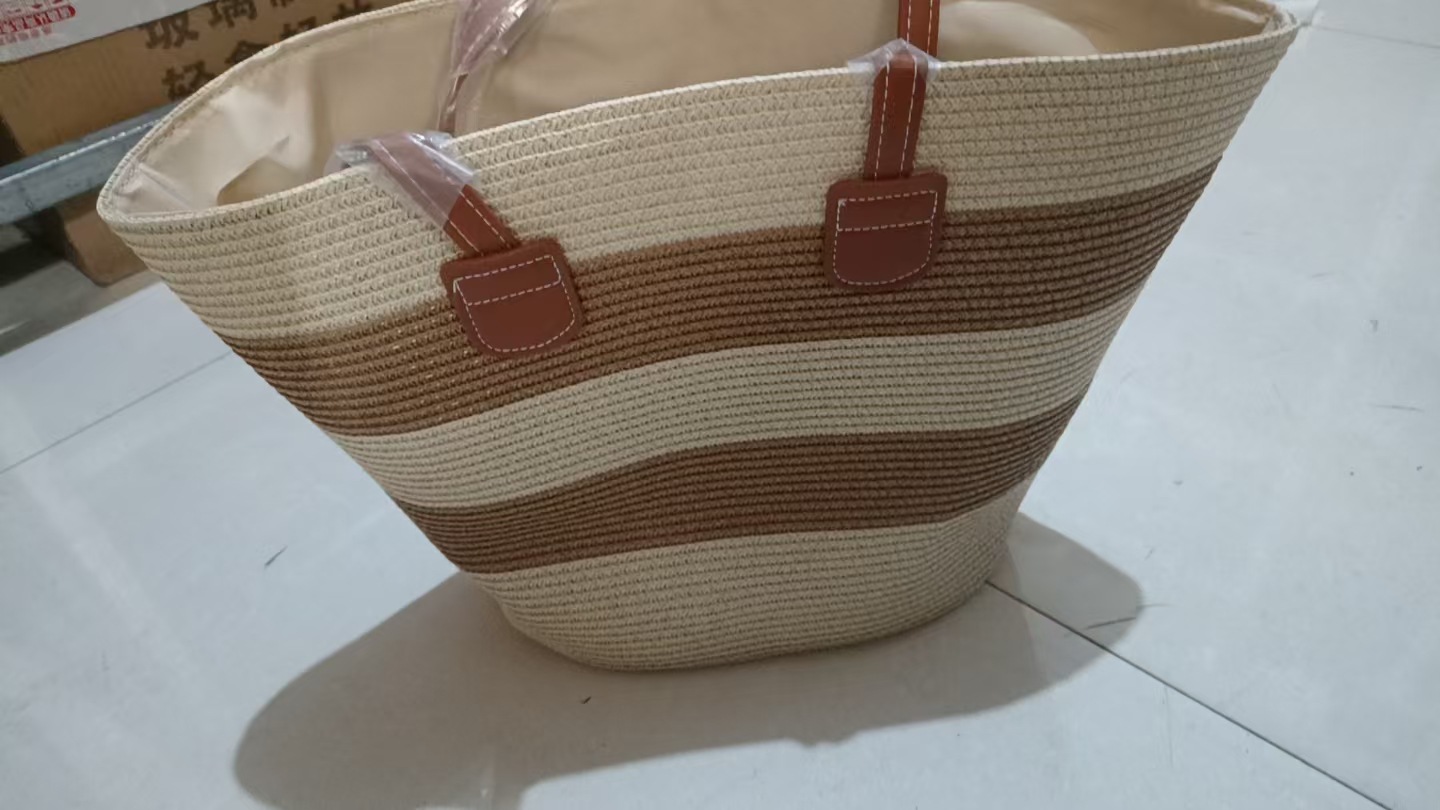 Bolso de paja para mujer, estilo playa, gran capacidad