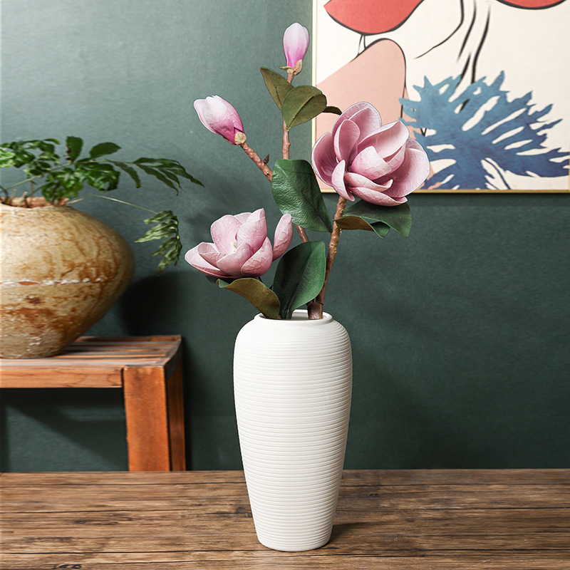 Jingdezhen cerámica hermosa vasija decoración para el hogar adornos de escritorio blanco de alto nivel sensor de flores estudio gabinete de televisión