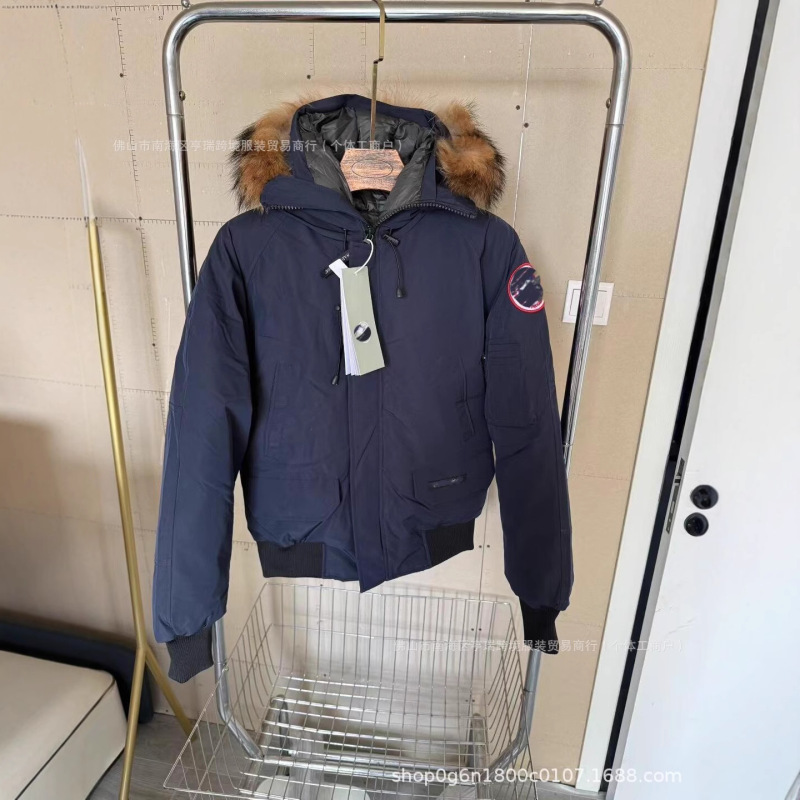 01款大鹅飞行员夹克情侣冬季防寒男女毛领外套加拿大跨境羽绒棉服|undefined