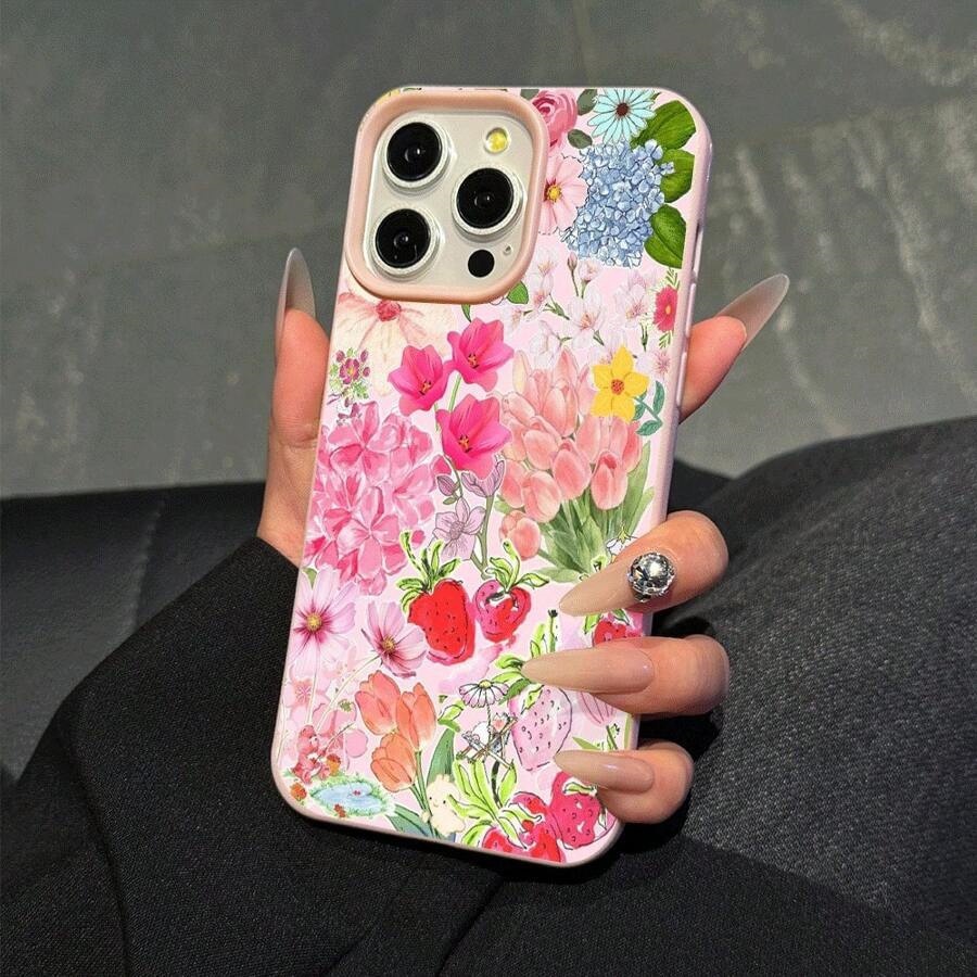 Flower Pattern Dream Garden IPhone 16 Pro Max Leather Phone Case Compatible With Apple 15 And 14 Design