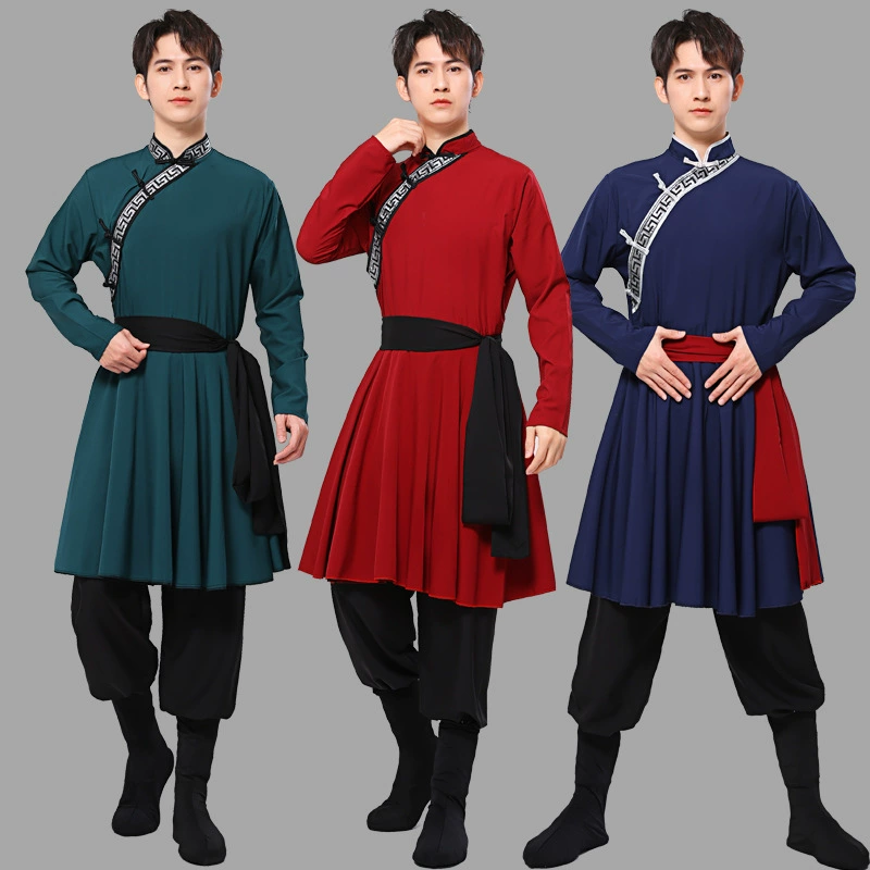 Монгольский танцевальный костюм Арт-тест Монгольская тренировочная юбка Мужская прерия Танцевальная одежда Новая 540 двухслойная юбка