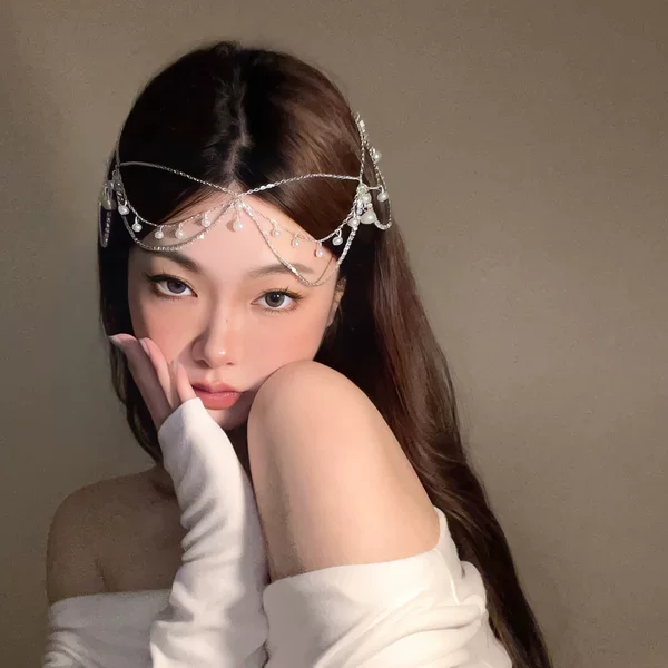 Antique Cos Hanfu Headwear Fringe Headwear Princess Super Flash Temperament Handmade Fringe Hair Chain Ethnic Hair Accessories