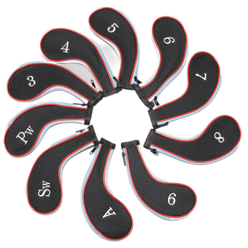 Best selling golf club cover zipper iron cover embroidered numbers 10 pack golf supplies