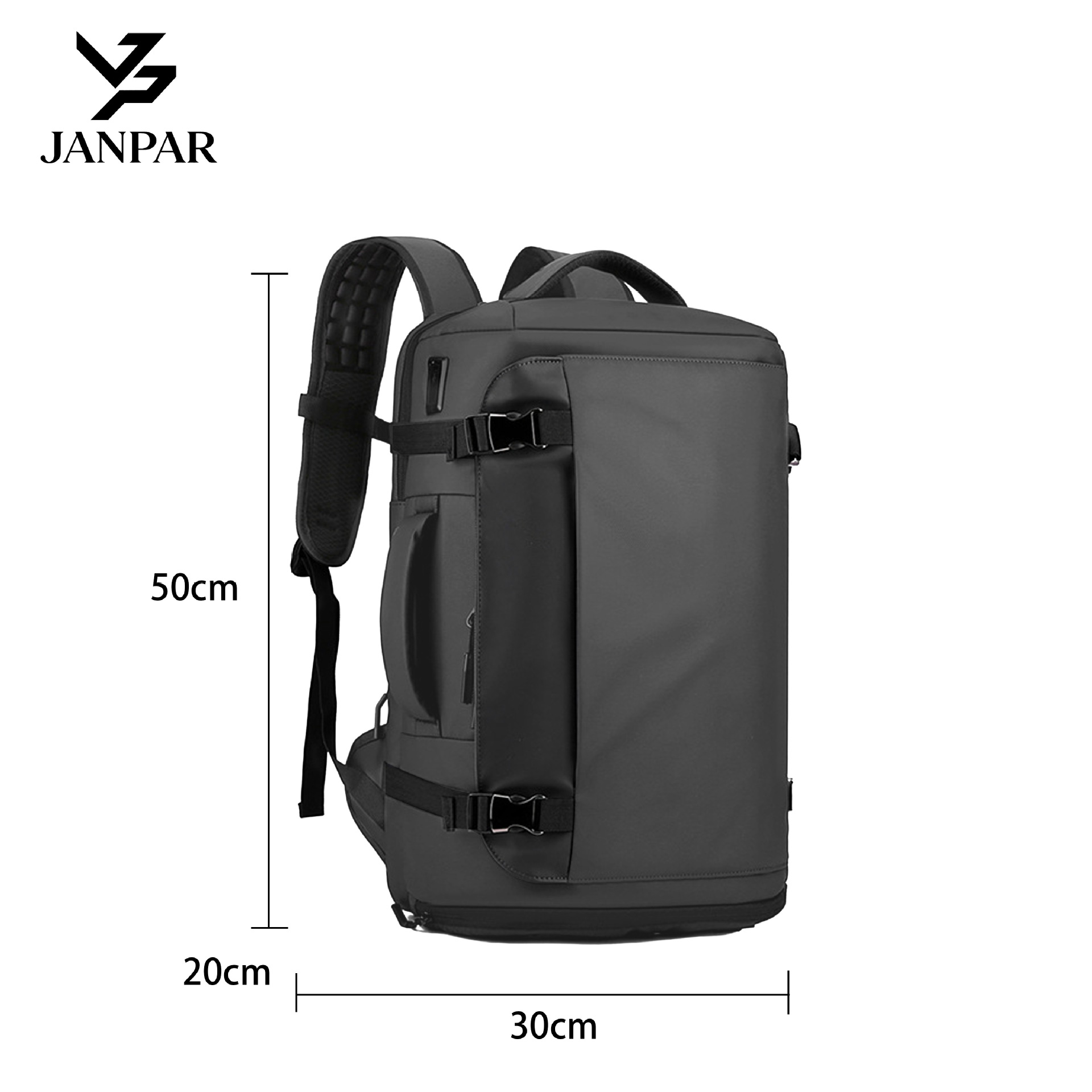 Mochila Rígida de Viaje para Hombre USB, Película Sintética, Transpirable, Compartimento para Zapatos, para Viajes de Negocios