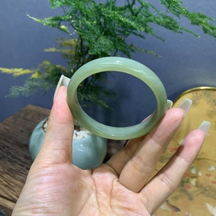 Jin Yu Tang Xinjiang exquisite Hotan jade sunny water bracelet oily full crack-free micro cotton ring mouth: 53