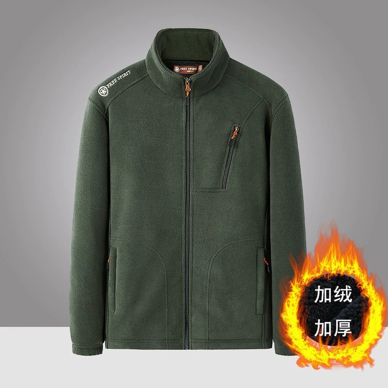 Флисовая одежда для занятий спортом на открытом воздухе, Мужской Двусторонний флисовый осенне-зимний свитер, мужское утолщенное флисовое пальто на флисовой подкладке, Мужская зимняя одежда
