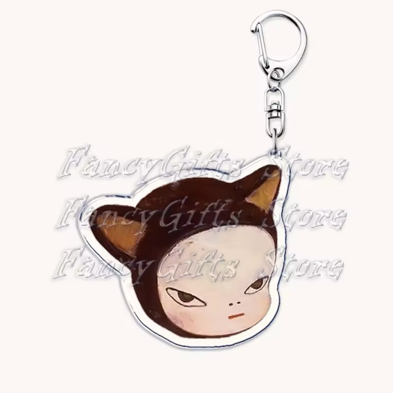 跨境热销可爱卡通吉友人物钥匙扣包挂件奈良猫红色连衣裙朋友礼物|undefined