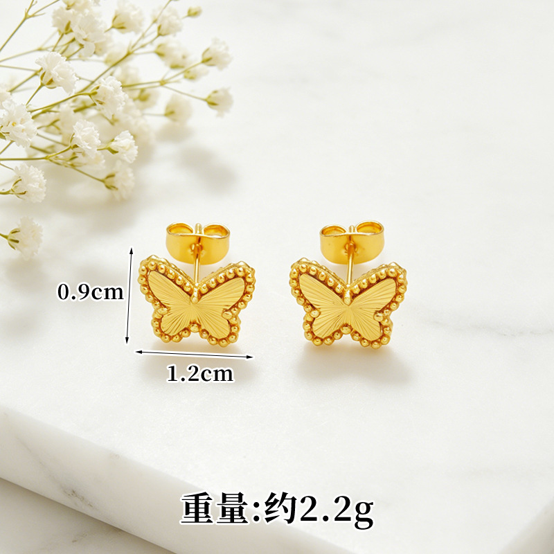 Broqueles de Flores para Mujer de Cobre Dorado