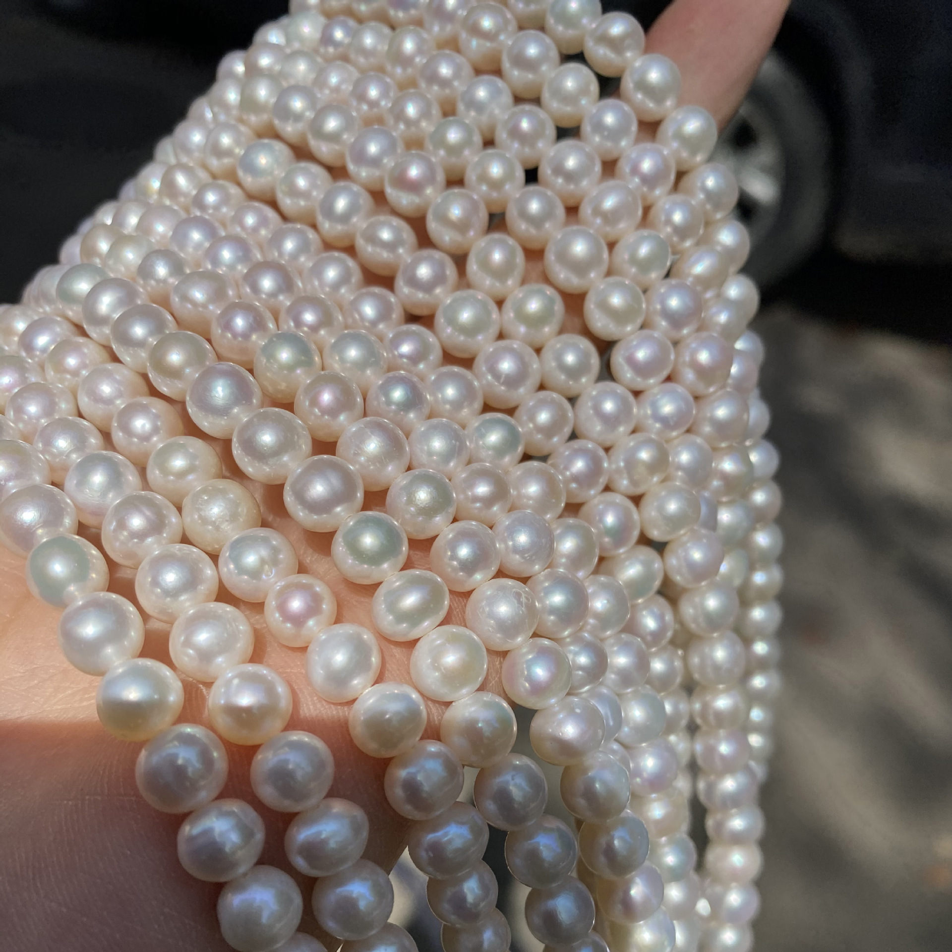 35g Weight Necklace Classification 1 Set Quantity Ethnic Style Solid Color Pearl Beaded Necklace 1 Set