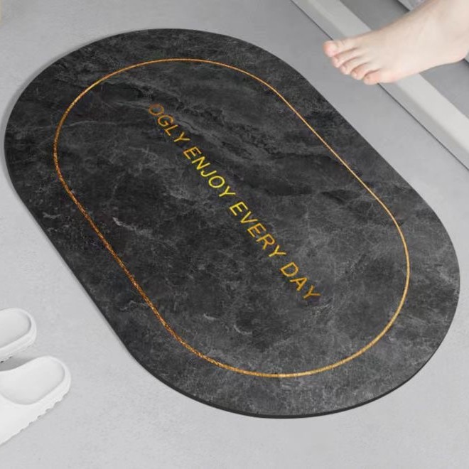 다크 그레이 골드 레터링 [타원형]