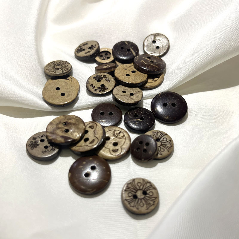 Coconut shell button round two eyes four eyes coconut shell button…
