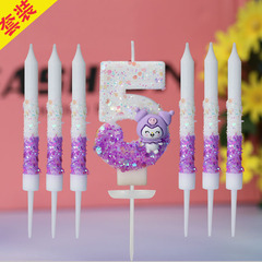 亚马逊新款套装数字蜡烛蛋糕生日蜡烛6+1吊卡包装跨境电商热卖品