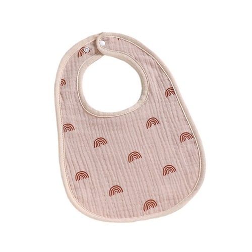 Six-layer cotton gauze U-shaped bib children's saliva napkin baby eating bib baby anti-vomiting milk napkin back-button bib