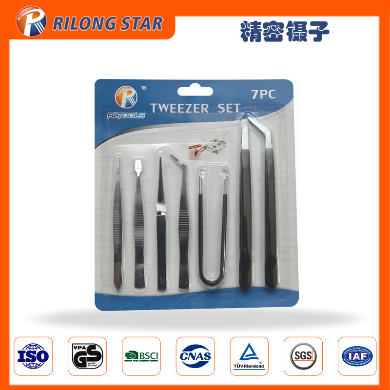 镊子批发7PC4PC3PC吸卡镊子小中角浸塑镊子小镊子不绣钢上海