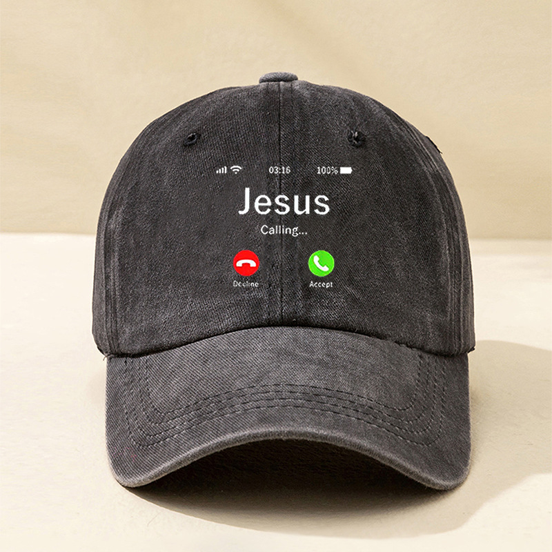 Gorras populares de TEMU con estampado de JESÚS, gorras de béisbol personalizadas lavables, gorras de ala suave para exteriores.
