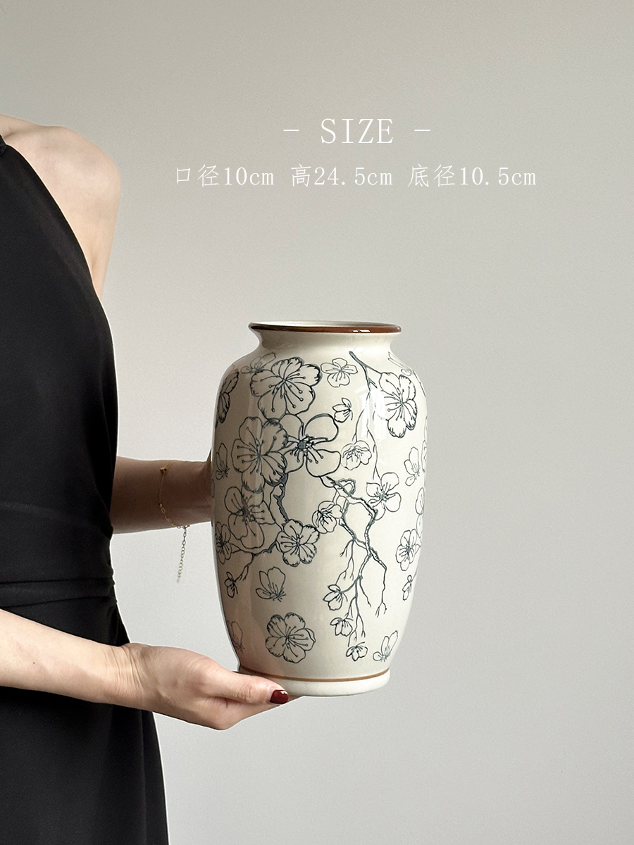 Flor azul porcelana vintage flor de cerámica decoración floral sala de estar vasijas de cerámica decoración de lujo ligera nueva flor china