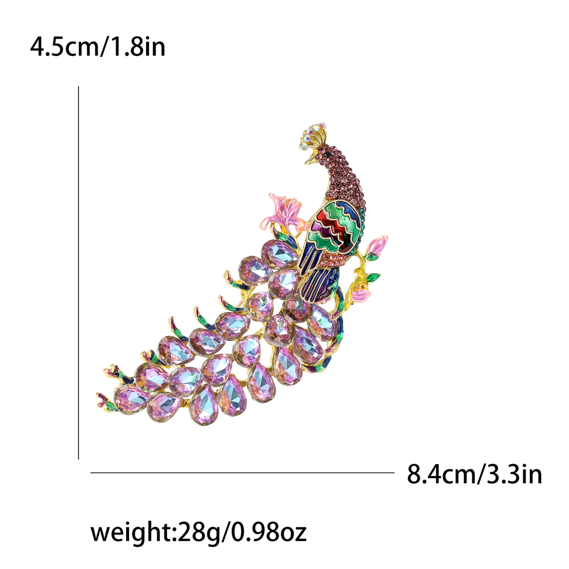 Simple Style Peacock Alloy Enamel Artificial Diamond Women's Brooches display picture 7