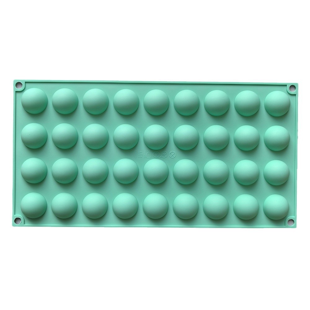 36 pequeños semicírculos 438 chocolate molde de silicona pudín pastel molde de postre jabón utensilios azules