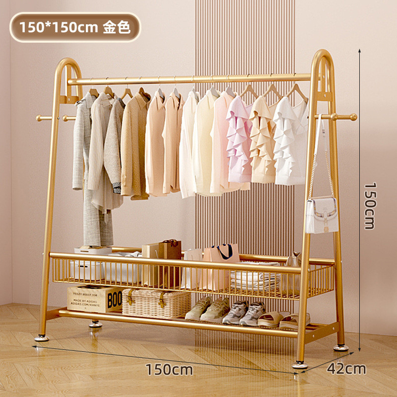 걱정 없는 애프터 서비스丨빅맥 3.2CM 두꺼운 파이프 직경丨럭셔리 골드-대용량 저장 [150CM*150CM] 더블 레이어 프레임