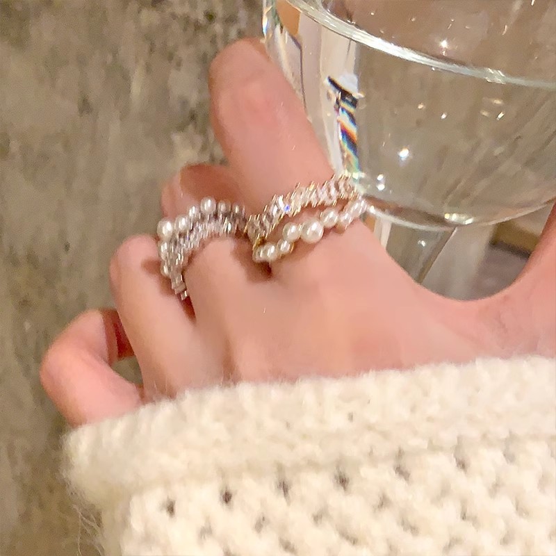 Galaxy Brilliance Double Layer Star Pearl Ring For Women_voghion.com