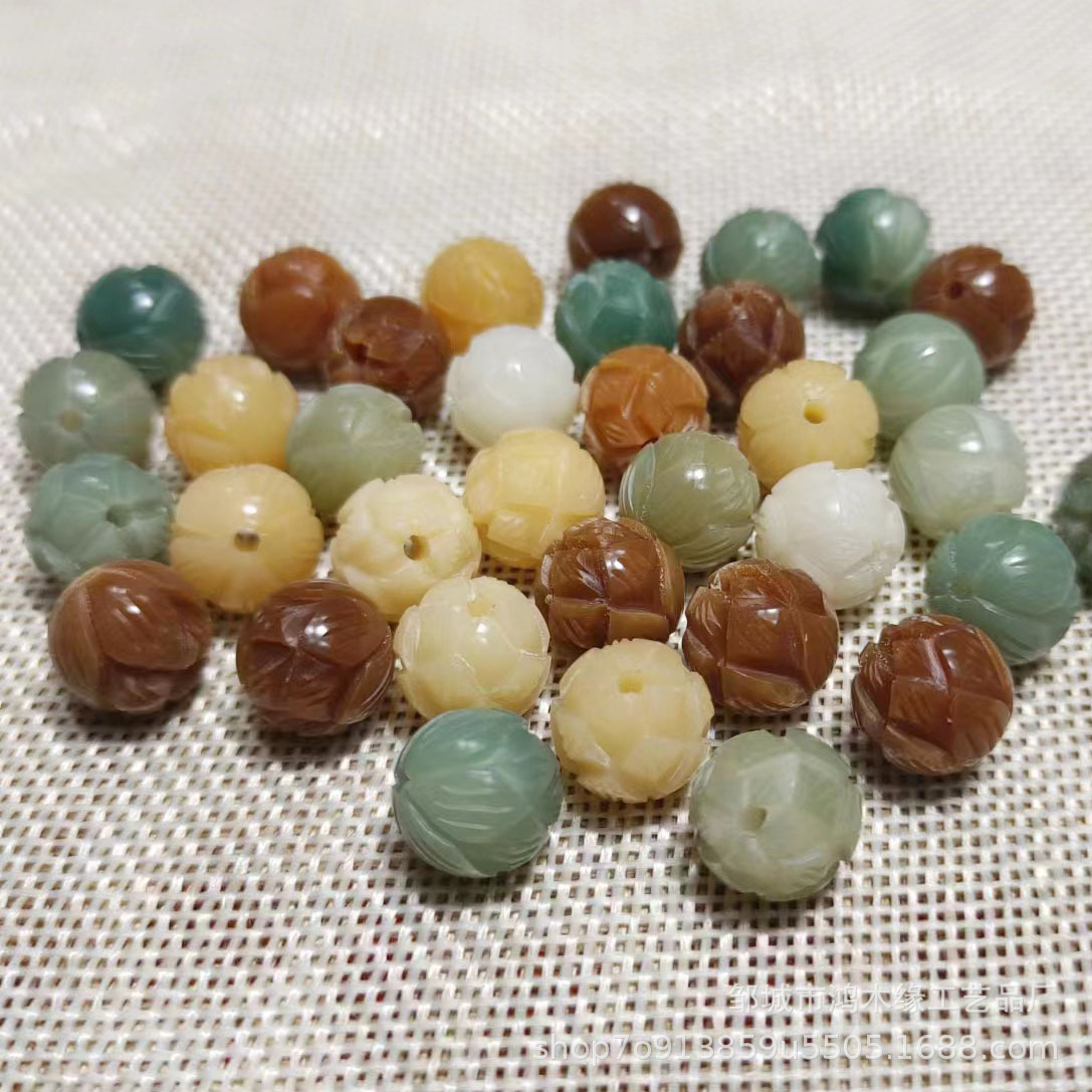 Carved green rainbow Bodhi rosary