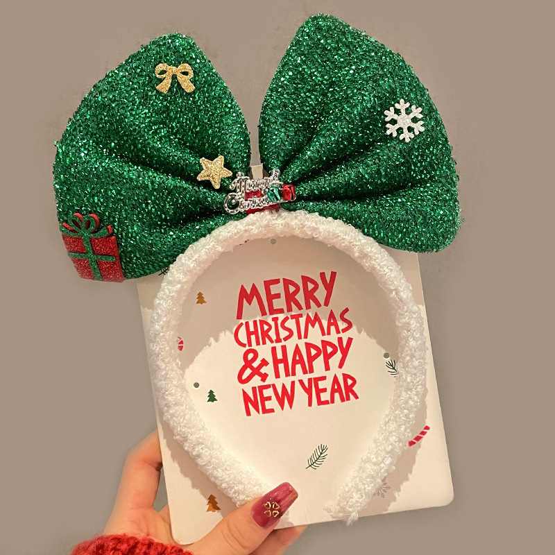 Bonito Minnie arco de cabeza de Navidad mujer dulce cabello fijación de cabello fiestas de cabello adornos de tocado