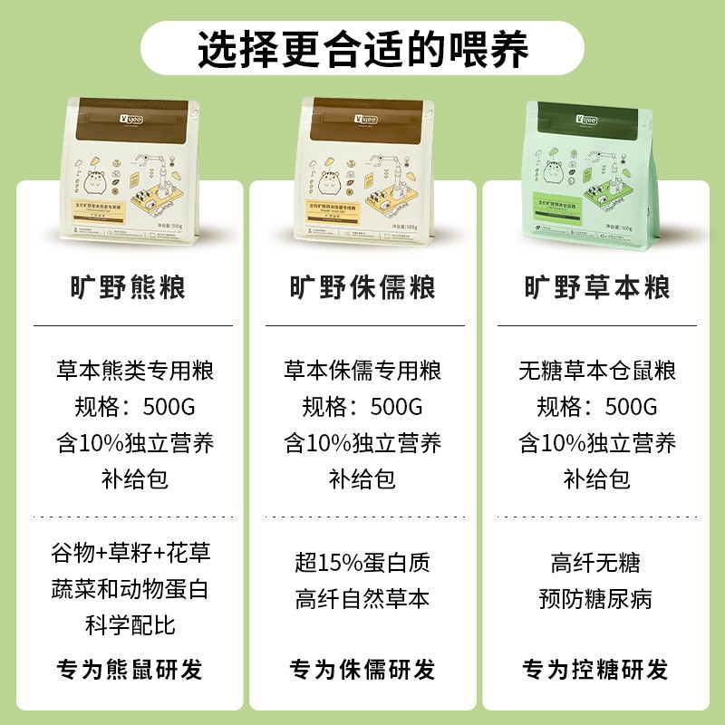 Yee Hamster Food Golden Bear Nutritional Main Feed Food Five Grains DIY Freeze-Dried Hamster Food Dwarf Snack Supplies