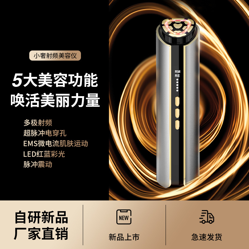 Beauty Equipment for Home Use, Facial Ems Micro-Current Lifting and Firming Device, Red and Blue Light Skin Rejuvenation Instrument, Facial Pulse Beauty Device