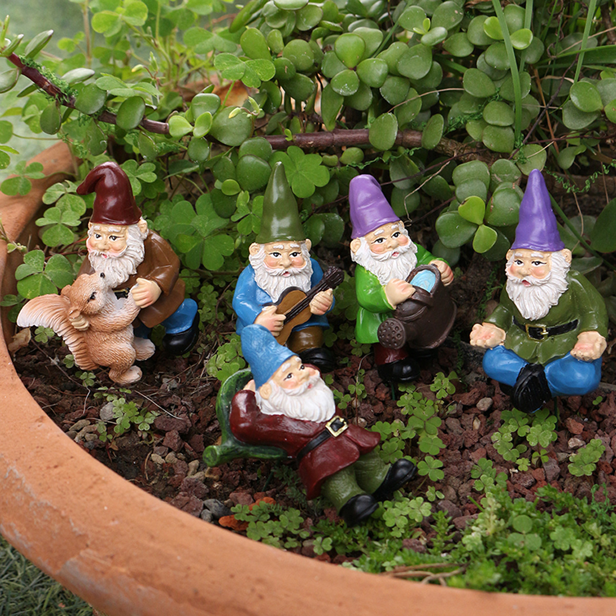  Spot Resin Dwarf Set Dwarf Set Five-Flower Bonsai Decoration Courtyard Dwarf Plug-In Batch