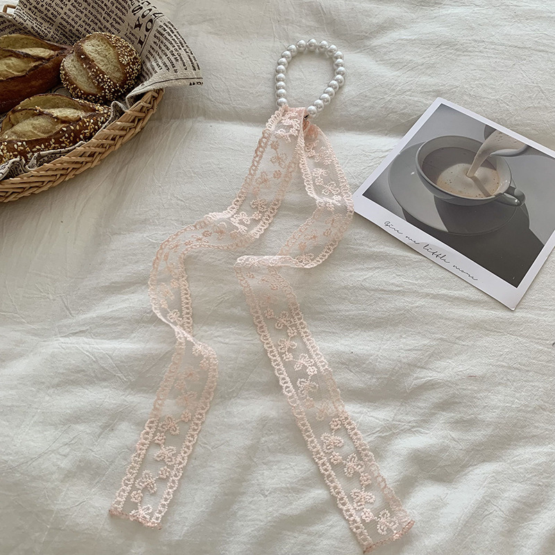 Bufandas de encaje femeninas coreanas de primavera y otoño universal moda bufandas de cuello cuello collar de perlas cuello de cabello