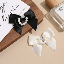 气质韩系手工钉珠丝带蝴蝶结服饰辅料简约珍珠串珠diy饰品配件