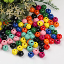 diy手工材料彩色木珠家居装饰糖果色木珠花环儿童木珠子200颗组合