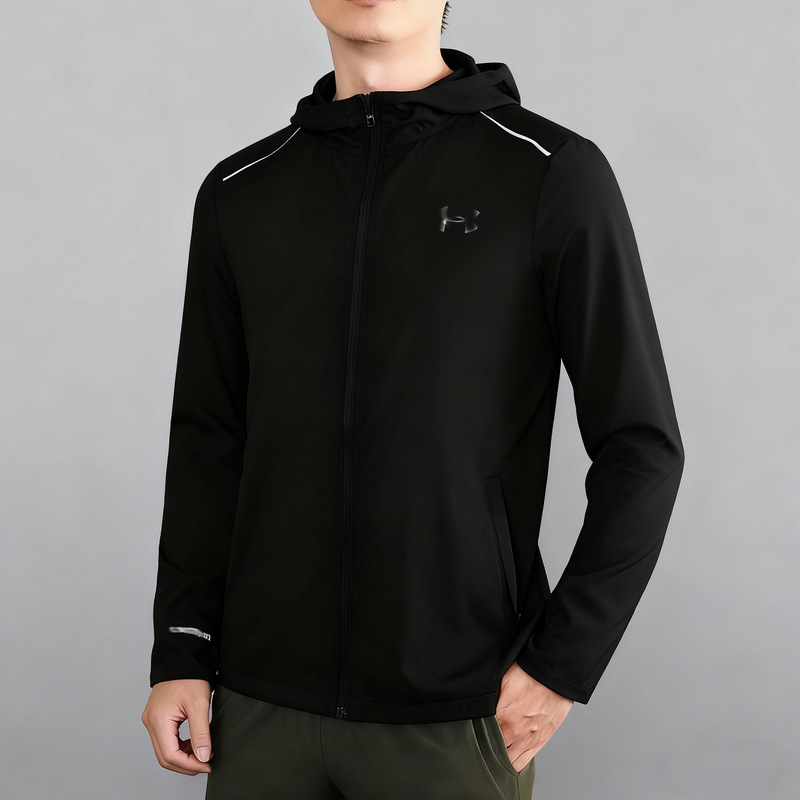 Brand Sports Jacket Men's Autumn and Winter Outdoor Windproof Jacket Quick-Drying Running Casual Hooded Top Track and Field Training Clothing Brand Sports Jacket Men's Autumn and Winter Outdoor Windproof Jacket Quick-Drying Running Casual Hooded Top Track and Field Training Clothing