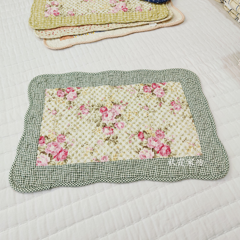 핑크 플라워 그린 그리드