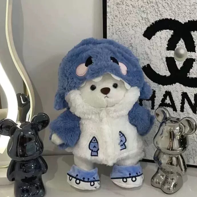 Internet Celebrity Hot-Selling Costume-Changing Bear Doll, Super Cute Shark Lina Bear Plush Toy, Gift for Men and Women, Plush Toy Birthday Present Internet Celebrity Hot-Selling Costume-Changing Bear Doll, Super Cute Shark Lina Bear Plush Toy, Gift for Men and Women, Plush Toy Birthday Present