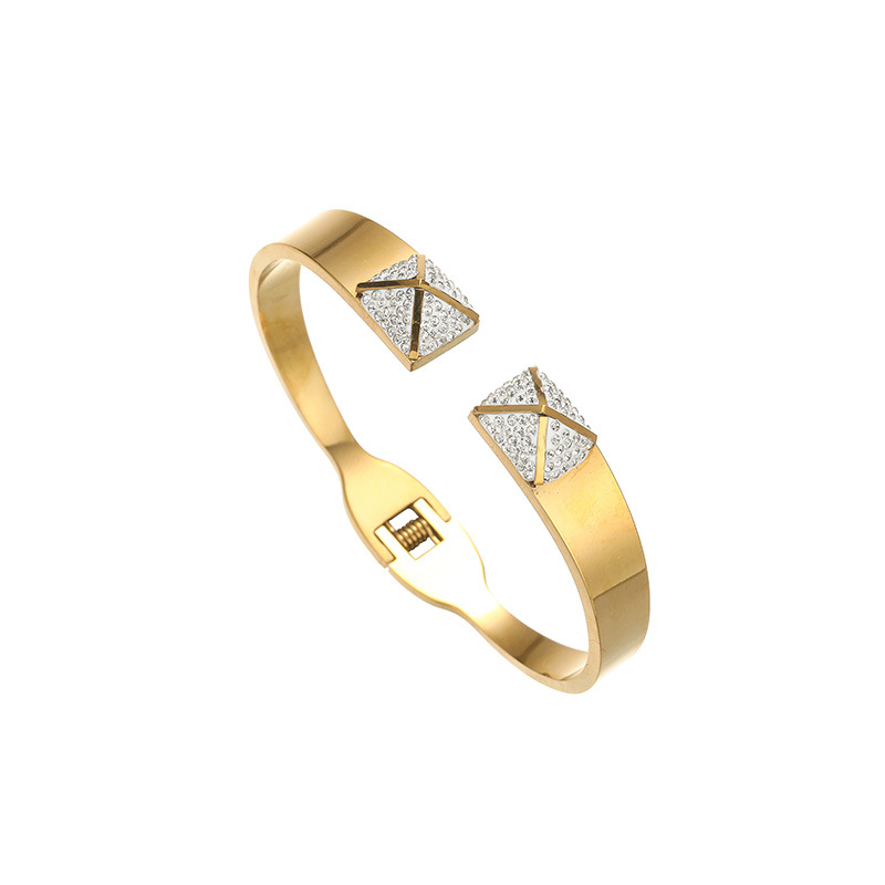 29g Weight Bangle Classification Titanium Steel Chain Material 1 Piece Quantity Holiday, Party Occasion Titanium Steel Material Geometric Pattern 2025 Spring and Summer Season Women's Gender Plating Design Elegant, Glam Style Elegant Glam Geometric Titanium Steel Bangle In Bulk 10