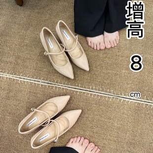 ��Ƥ������8cm��ʽ�ָ�������ЬŮС���Ӹ߸�Ь��Ƥ���^�\�چ�Ь