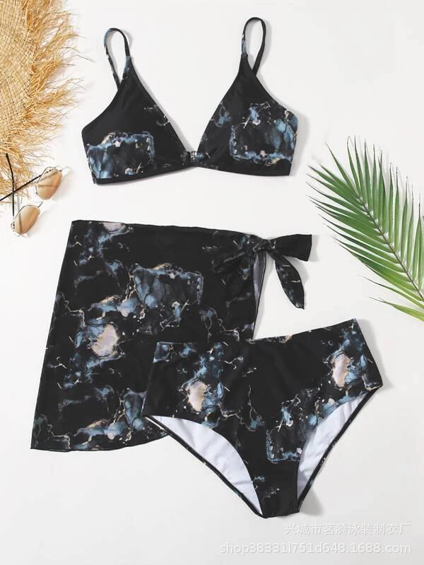 2022 nuevo europeo y americano de las mujeres populares split sexy moda Bikini natación de tres piezas traje de baño de las mujeres