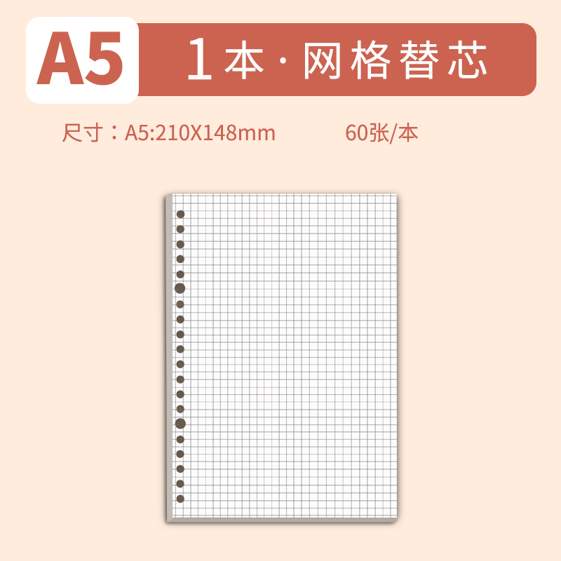 A5•Grid refill•1 book [Loose-leaf core 60 sheets]