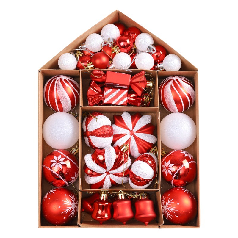 Amazon decoraciones navideñas de forma especial hueco pintado BOLA DE Navidad caja de regalo traje de árbol de Navidad decoración colgante